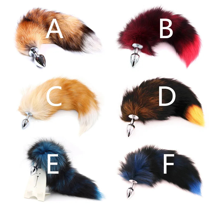 Metal Fox Tail Butt Plug, S M L, 4 Colours