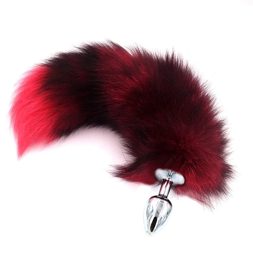 Metal Fox Tail Butt Plug, S M L, 4 Colours