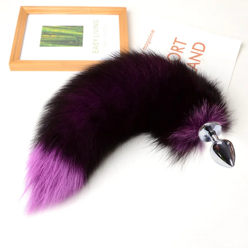 Metal Fox Tail Butt Plug, S M L, 4 Colours