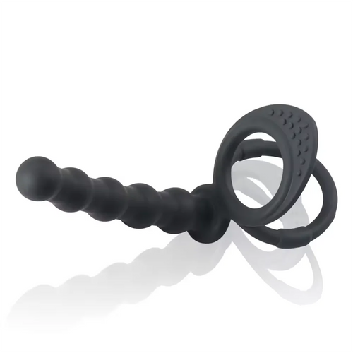 Silicone Anal Beads with Cock Ring