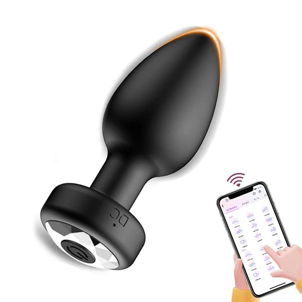Vibrating Butt Plug, Remote or App Control, 10 Modes