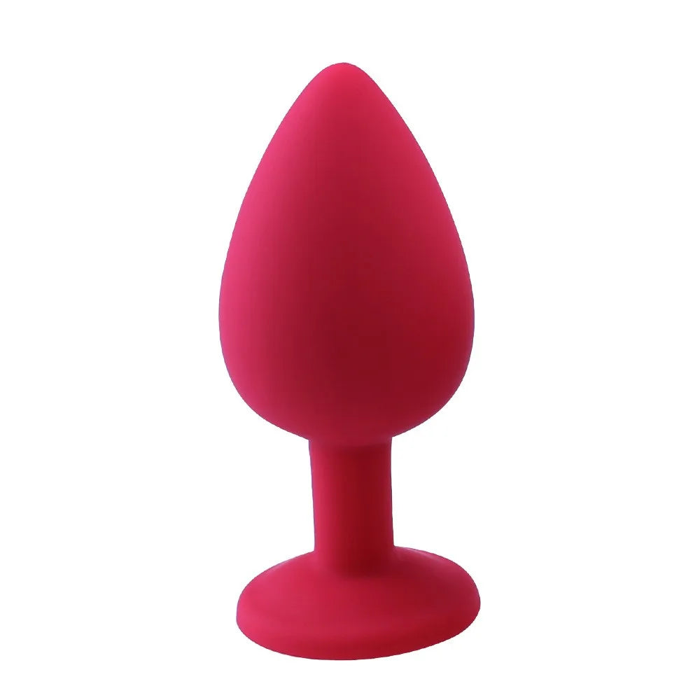 Crystal Glass Butt Plug, S M L and Red or Black Small