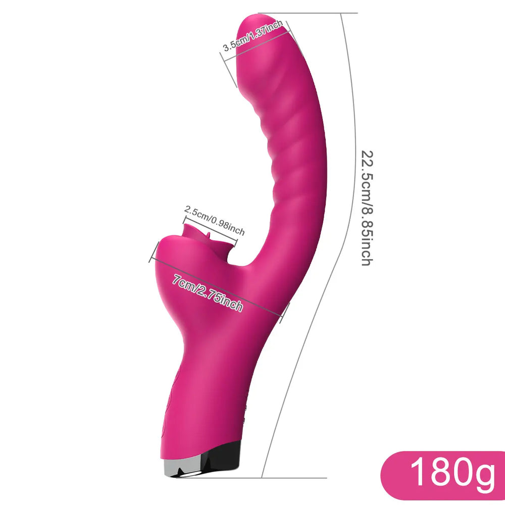 Tongue Licking Vibrator with Flexible Tongue, 2-in-1