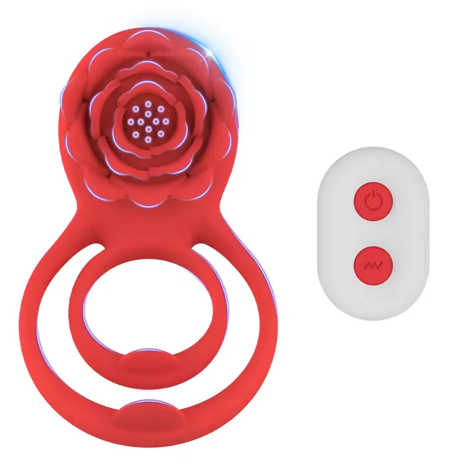 Rose Vibrating Couples' Ring, Rechargeable