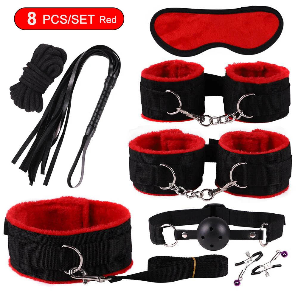 Nylon Bed Bondage Kit, 8, 15 or 18 Piece, 4 Colours