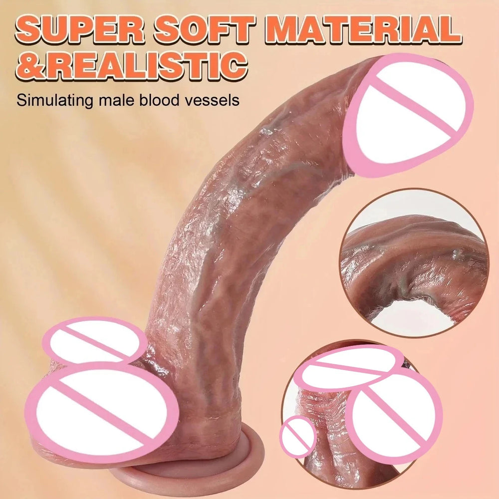 Realistic Silicone Dildo with Suction Cup, S to XXL