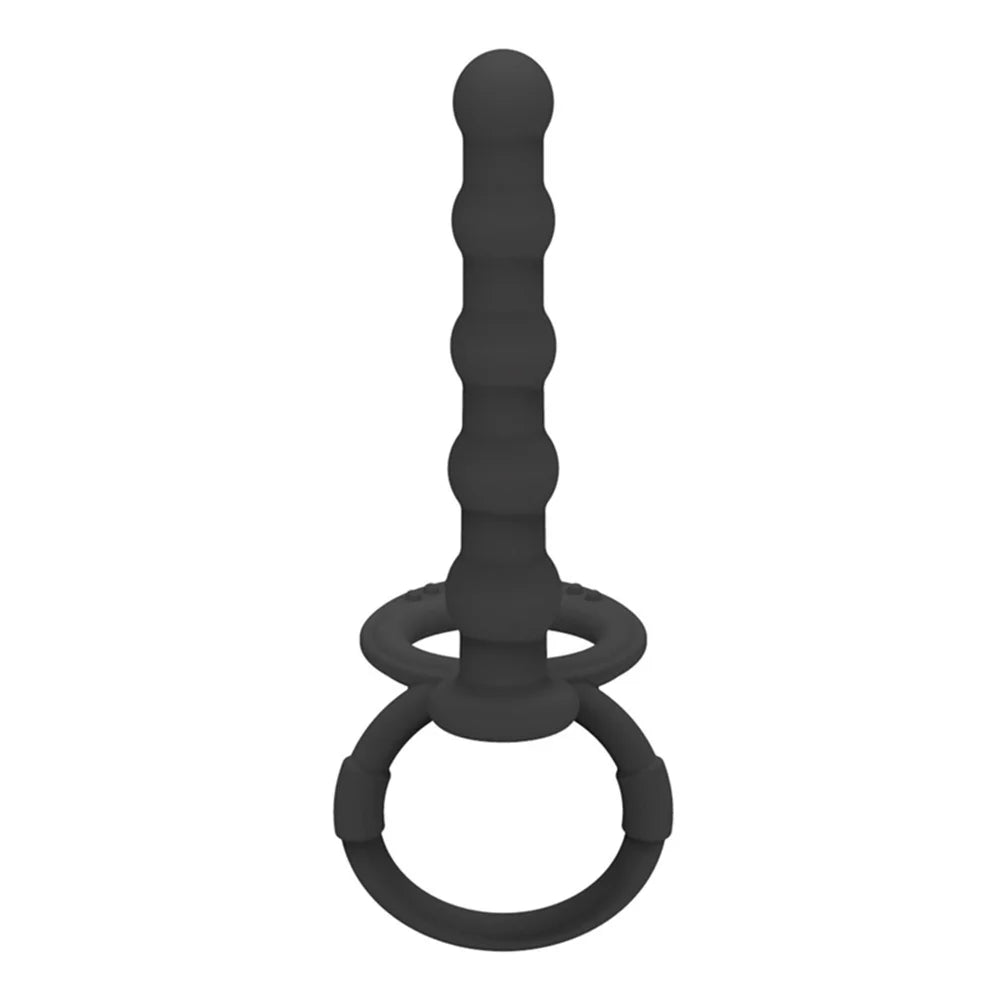 Silicone Anal Beads with Cock Ring