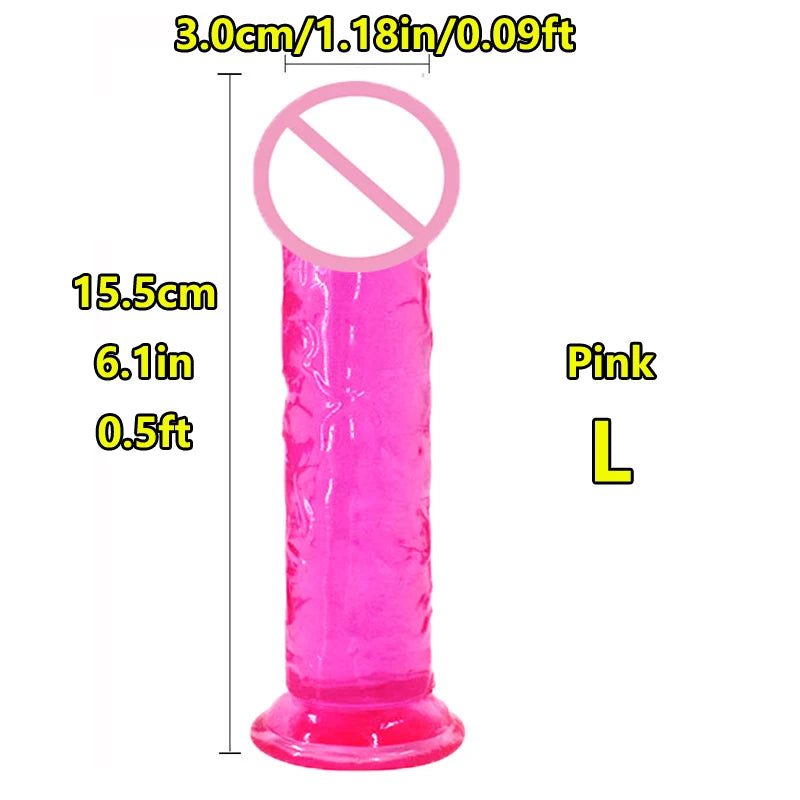 Realistic Suction Cup Dildo, Multiple Sizes and Colours