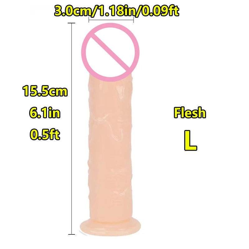 Realistic Suction Cup Dildo, Multiple Sizes and Colours