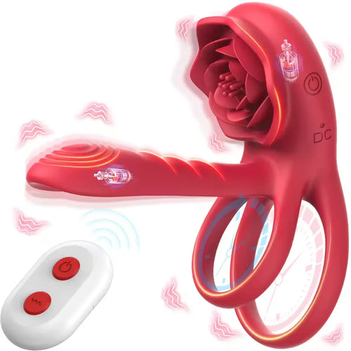 Rose Vibrating Couples' Ring, Rechargeable