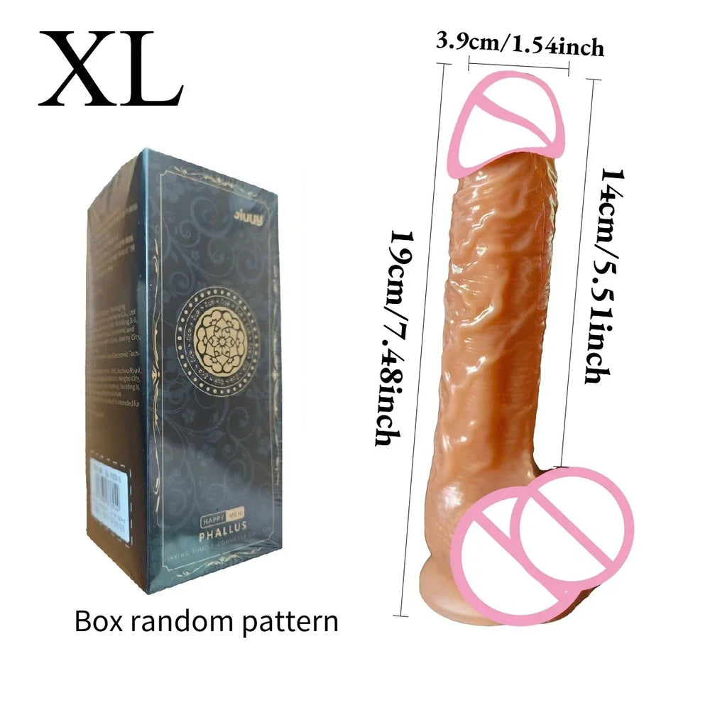 Realistic Silicone Dildo with Suction Cup, S to XXL