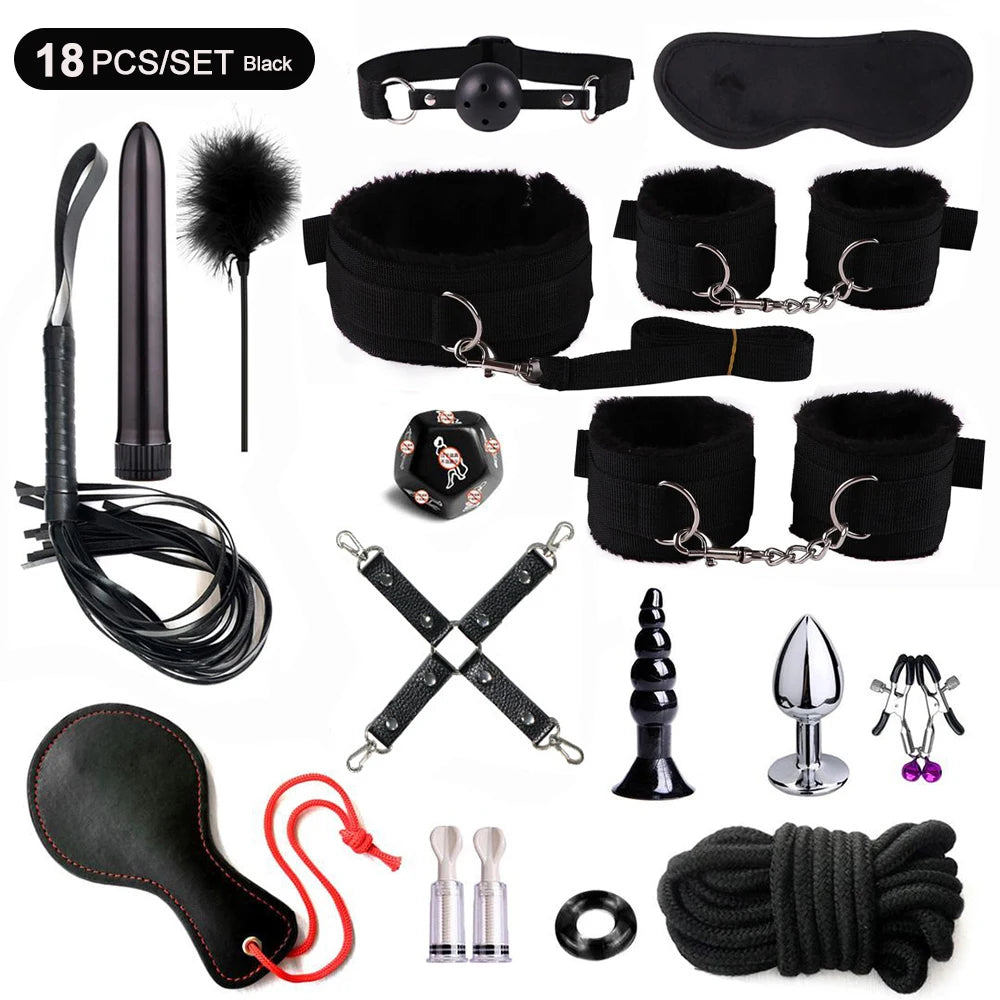 Nylon Bed Bondage Kit, 8, 15 or 18 Piece, 4 Colours