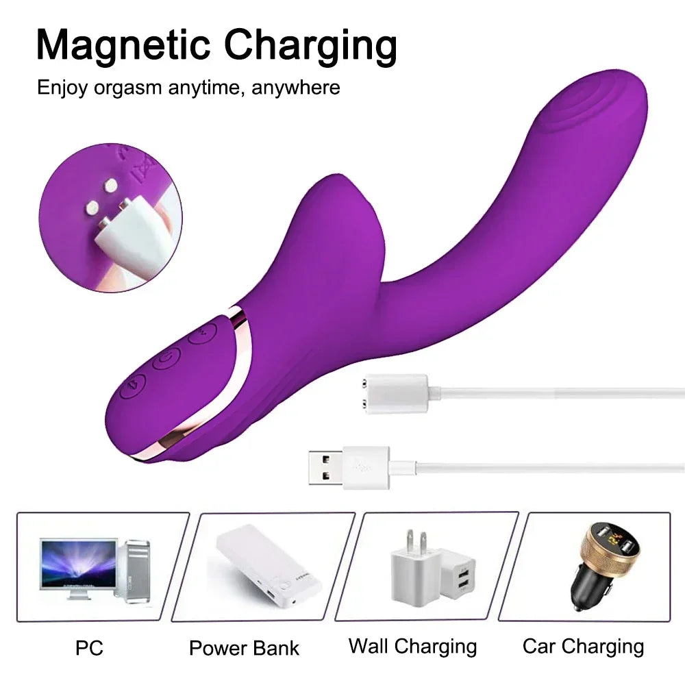 Rabbit Vibrator with Clitoral Suction, 20 Modes