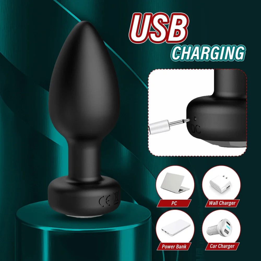 Vibrating Butt Plug, App or Remote, USB Rechargeable