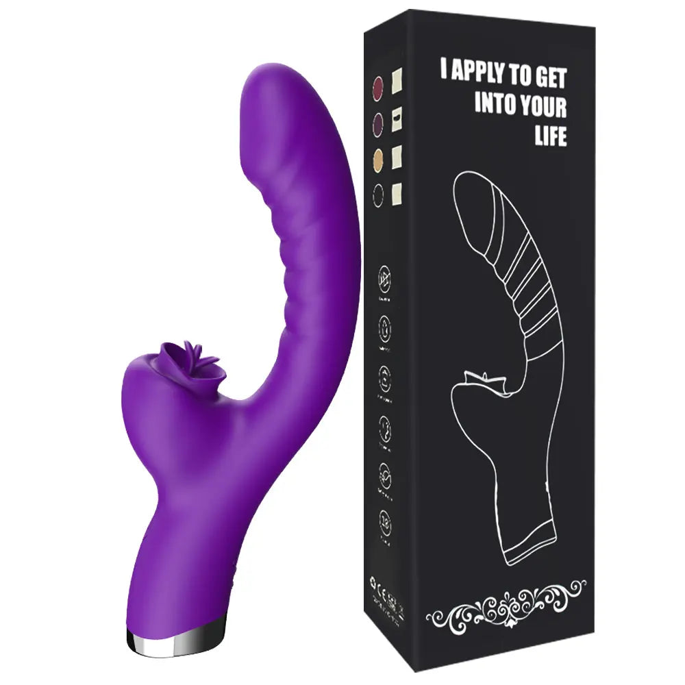 Tongue Licking Vibrator with Flexible Tongue, 2-in-1