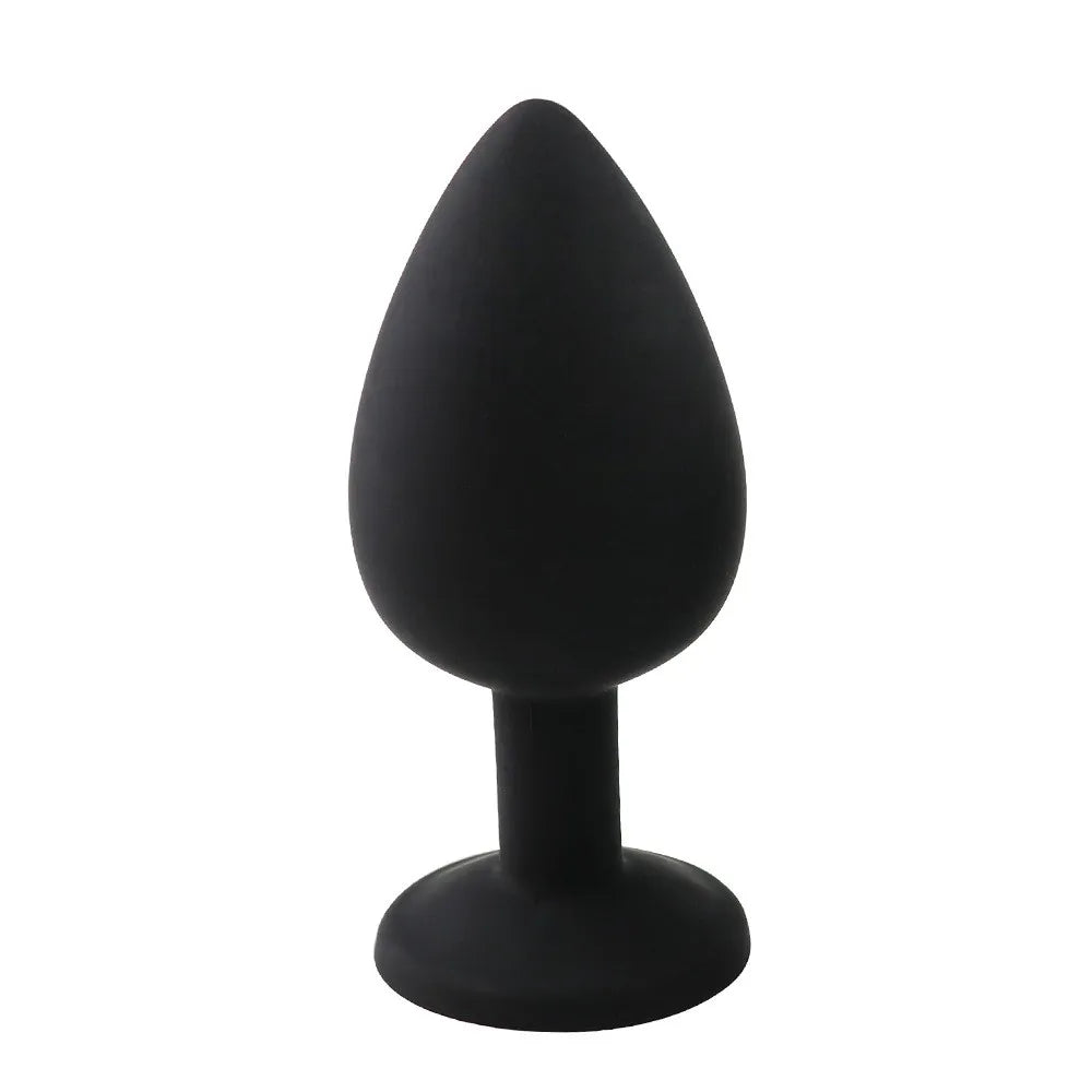 Crystal Glass Butt Plug, S M L and Red or Black Small