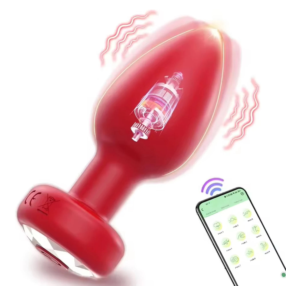 Vibrating Butt Plug, Remote or App Control, 10 Modes