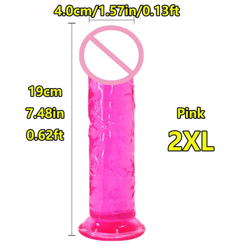 Realistic Suction Cup Dildo, Multiple Sizes and Colours
