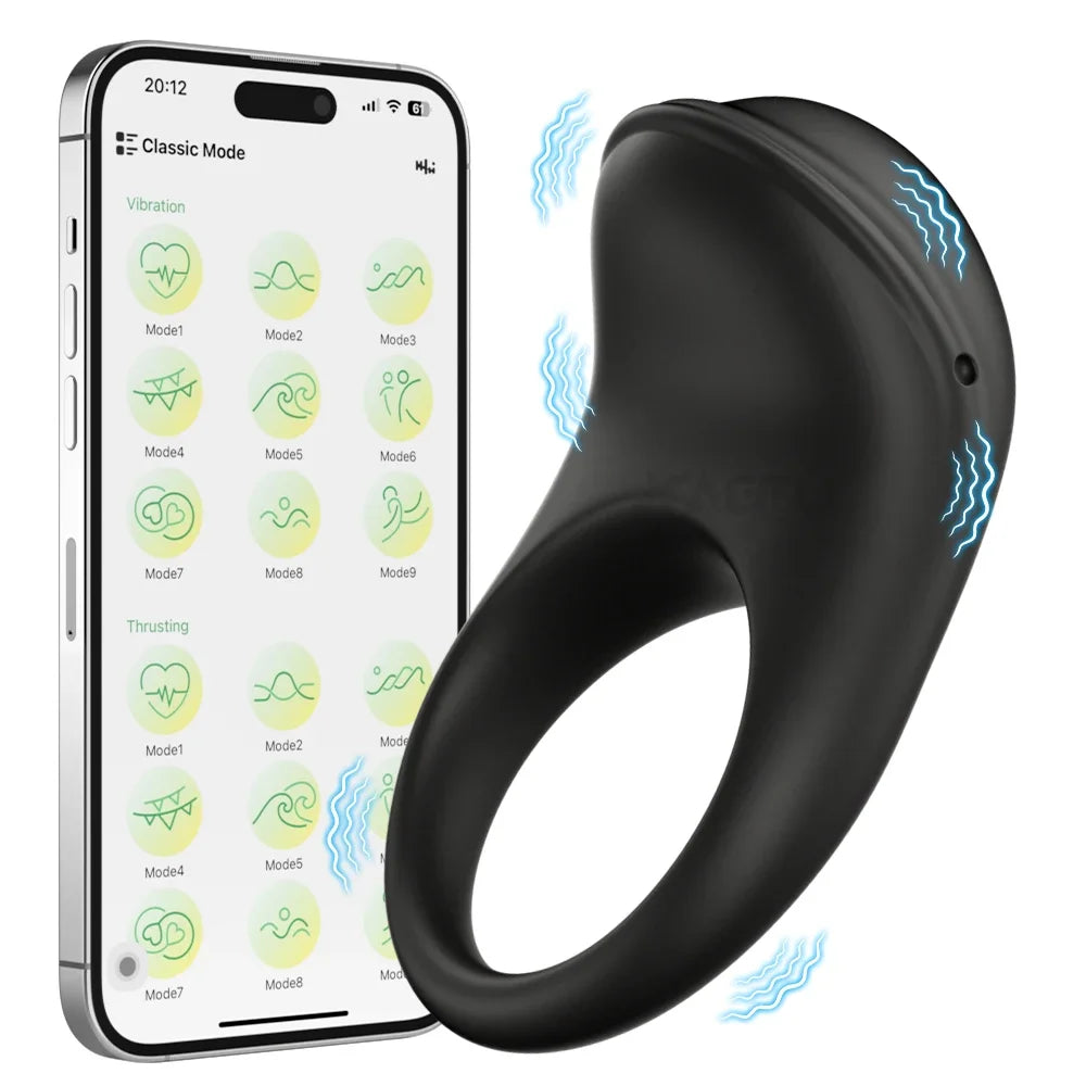 App Controlled Vibrating Cock Ring, Silicone