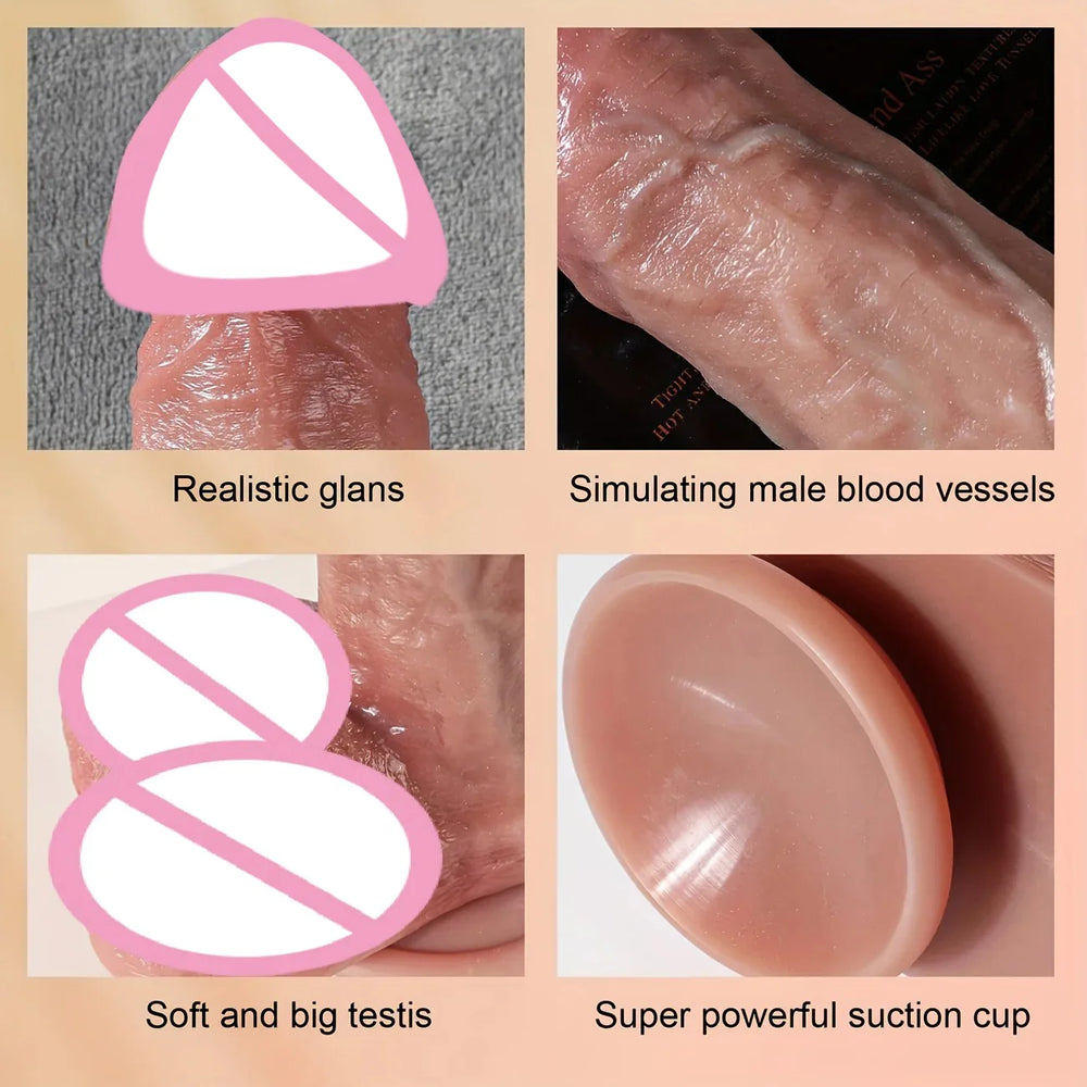 Realistic Silicone Dildo with Suction Cup, S to XXL