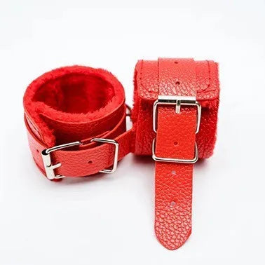 Plush Wrist Cuffs with Chain, 4 Colours