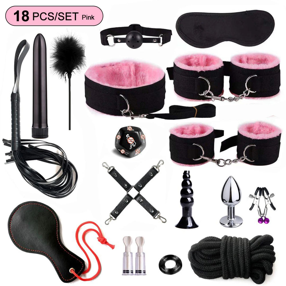 Nylon Bed Bondage Kit, 8, 15 or 18 Piece, 4 Colours