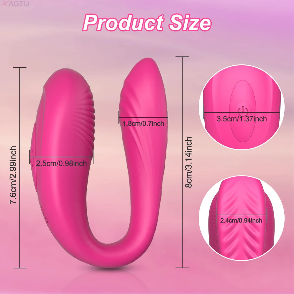 Wearable U-Shaped Couples Vibrator, App Control