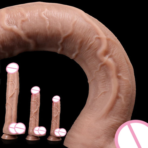 Realistic Silicone Dildo with Suction Cup, 3 Sizes