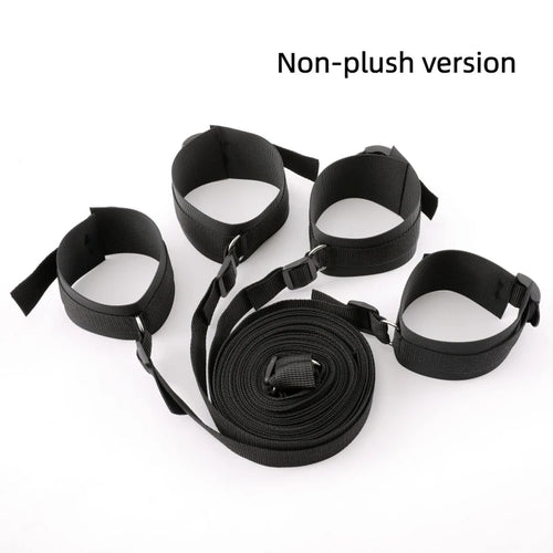 Adjustable Bed Restraint Set, Wrist and Ankle Cuffs, With or Without Plush