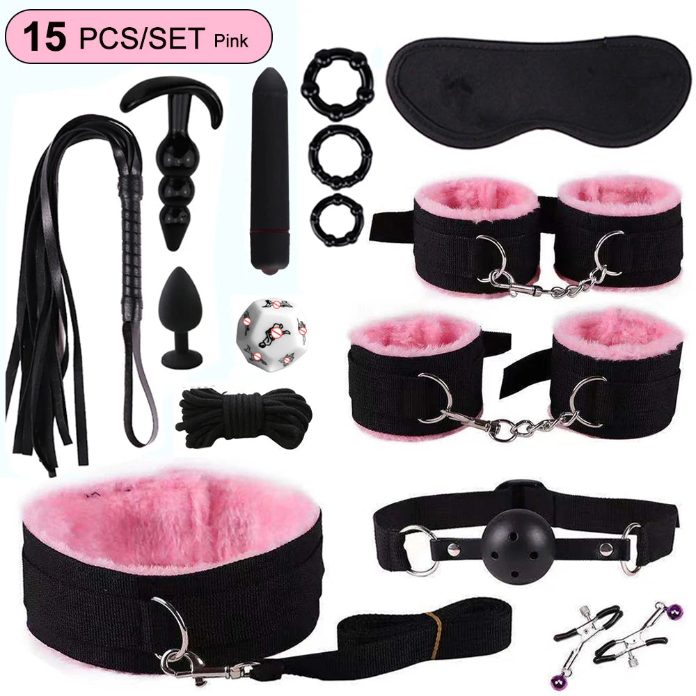 Nylon Bed Bondage Kit, 8, 15 or 18 Piece, 4 Colours