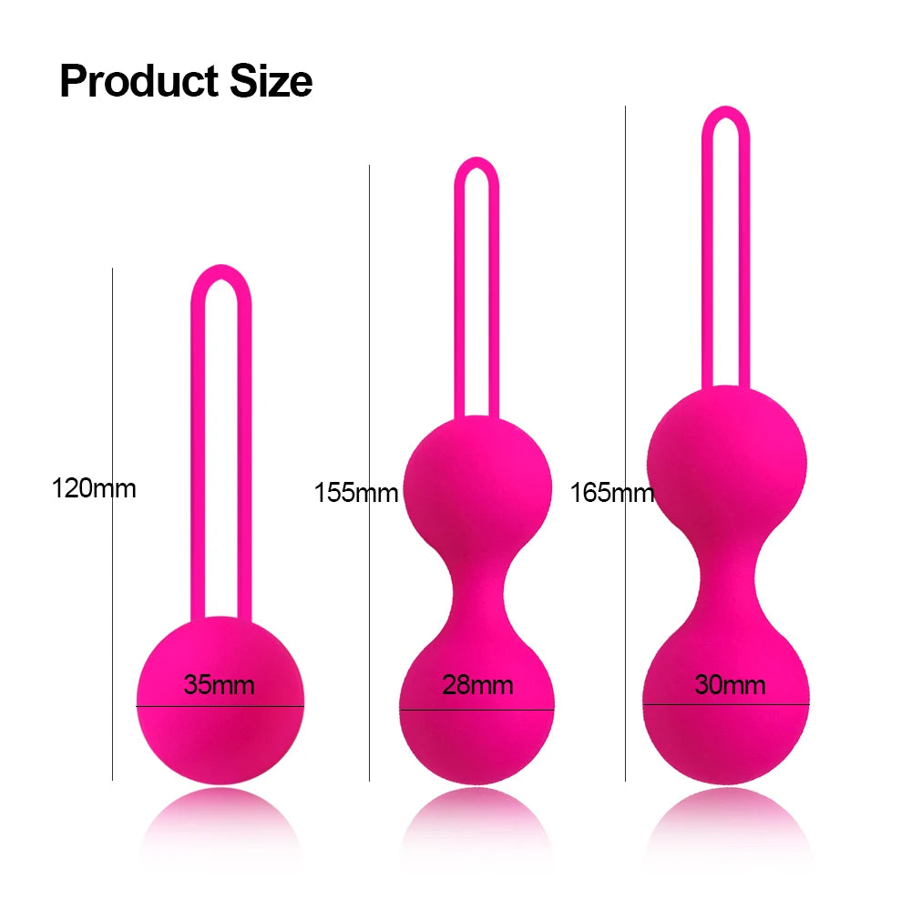 Silicone Kegel Balls, Graduated Sizes