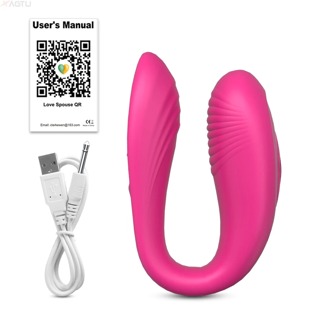 Wearable U-Shaped Couples Vibrator, App Control