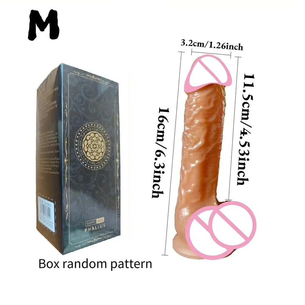 Realistic Silicone Dildo with Suction Cup, S to XXL