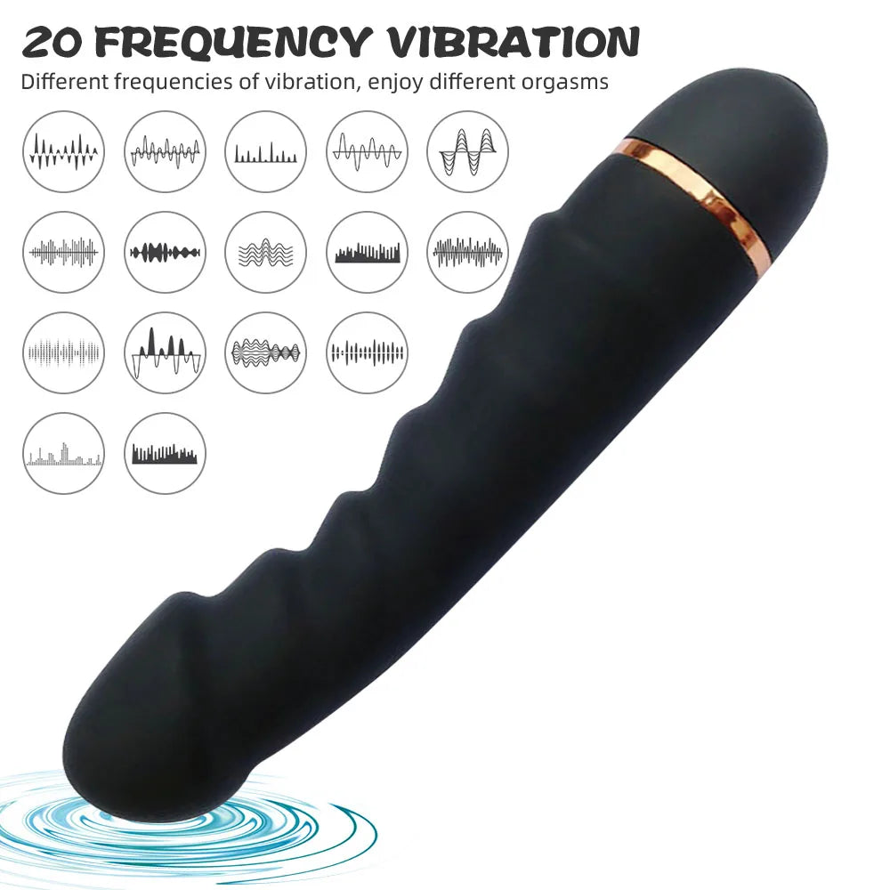 Silicone Vibrating Dildo, 20 Modes