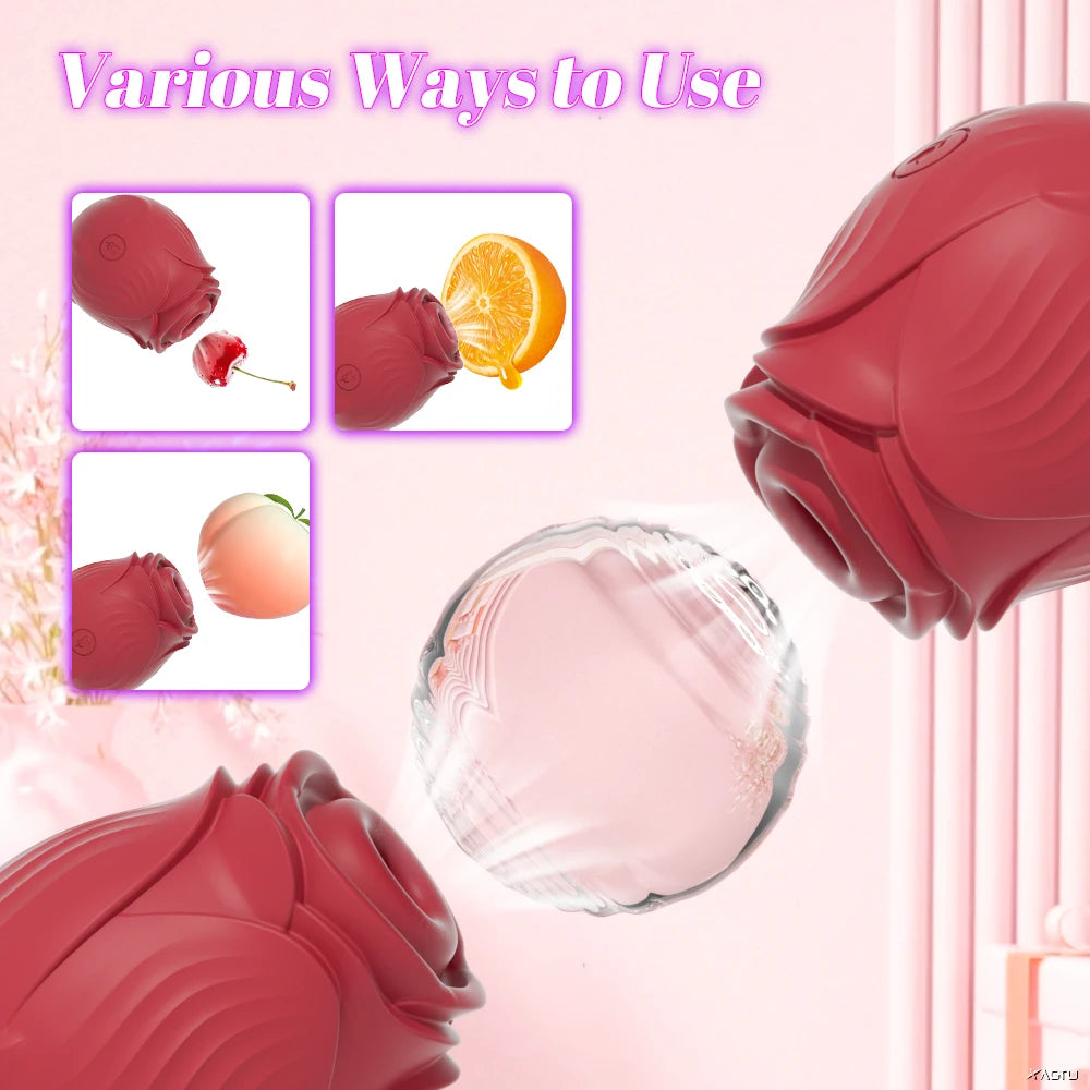 Rose Clitoral Suction Vibrator, 10 Modes