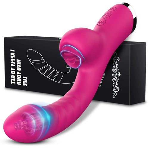 Tongue Licking Vibrator with Flexible Tongue, 2-in-1