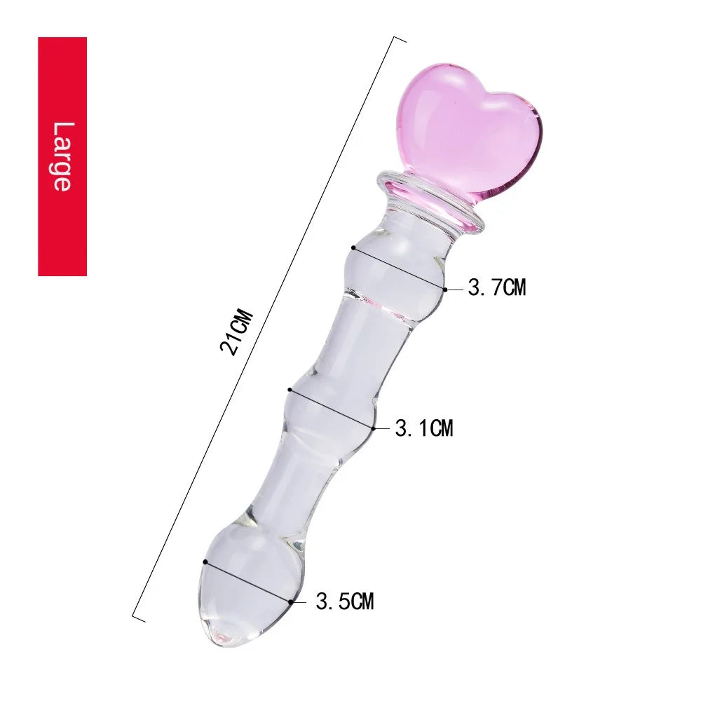 Crystal Glass Butt Plug, Bullet S M L