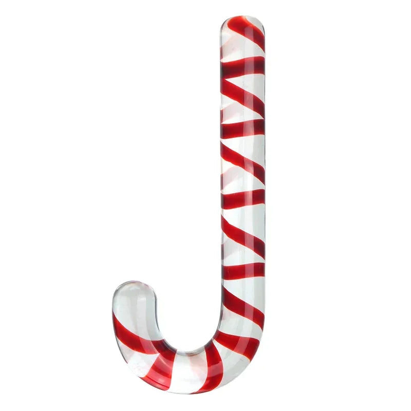 Glass Christmas Butt Plug, Candy Cane or Tree, S or L