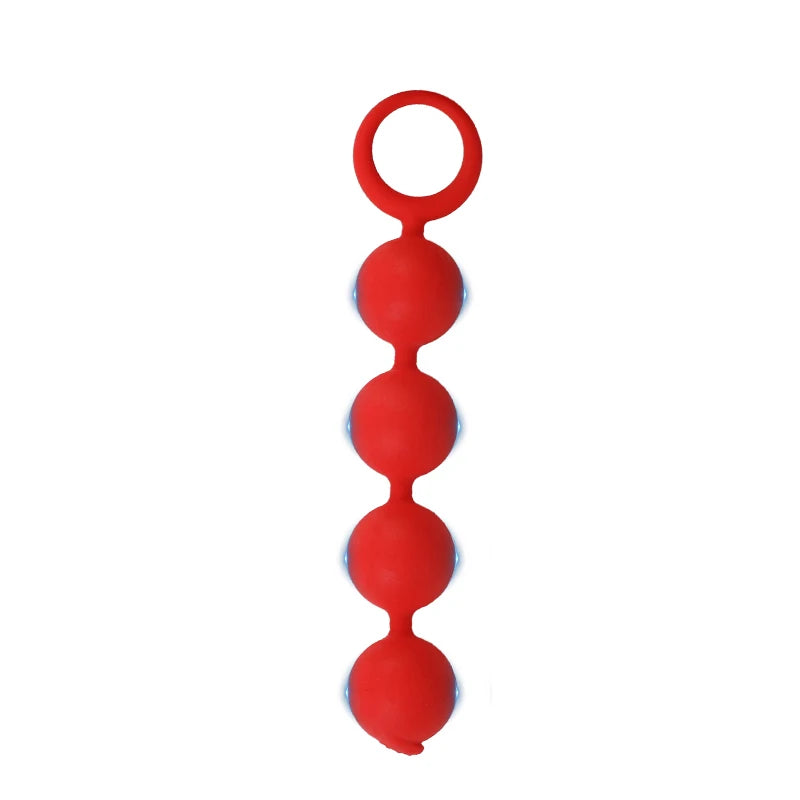 Silicone 4-Ball Anal Beads Plug, 4 Colours