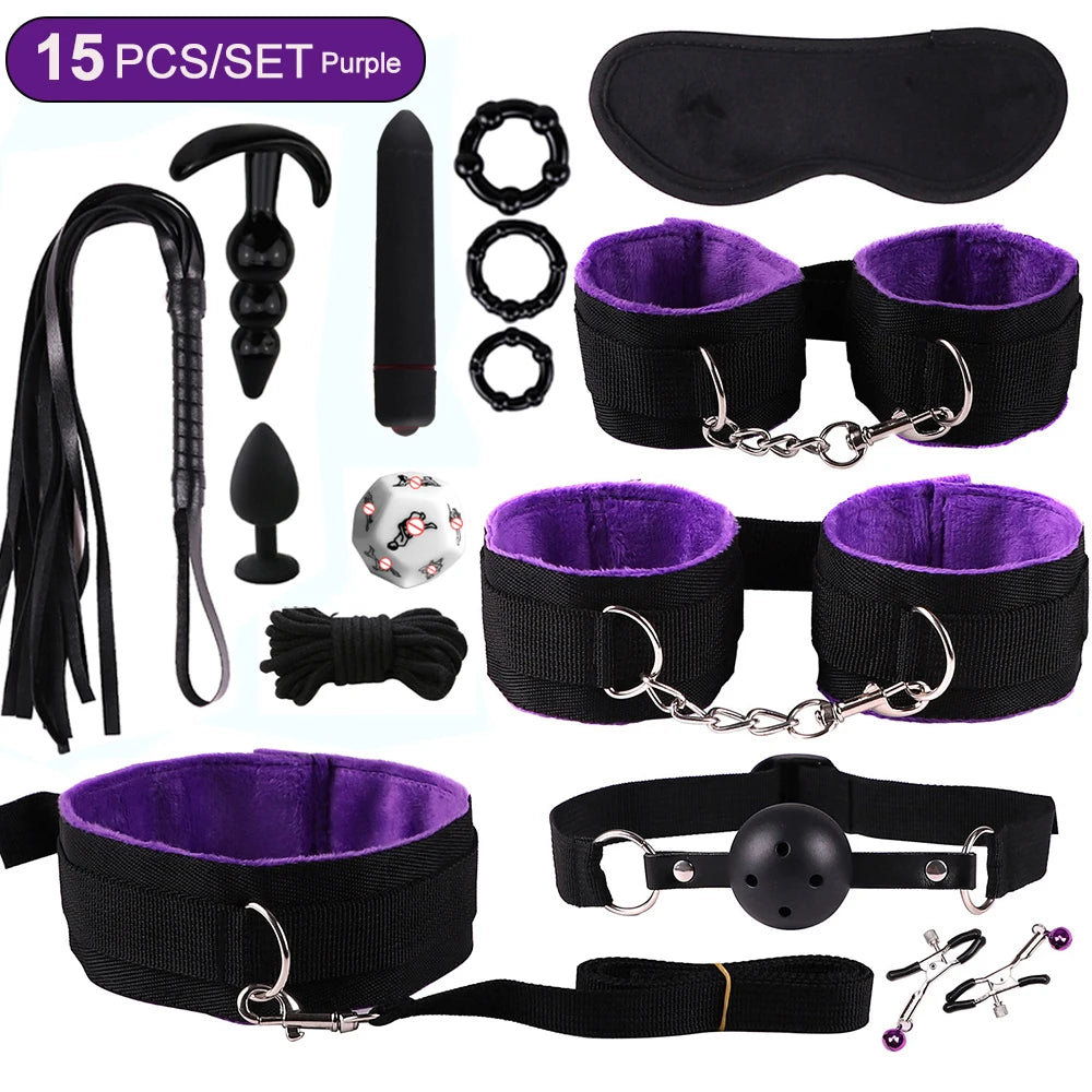 Nylon Bed Bondage Kit, 8, 15 or 18 Piece, 4 Colours