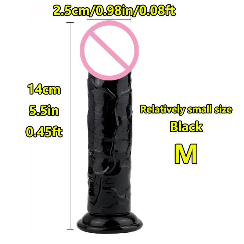Realistic Suction Cup Dildo, Multiple Sizes and Colours