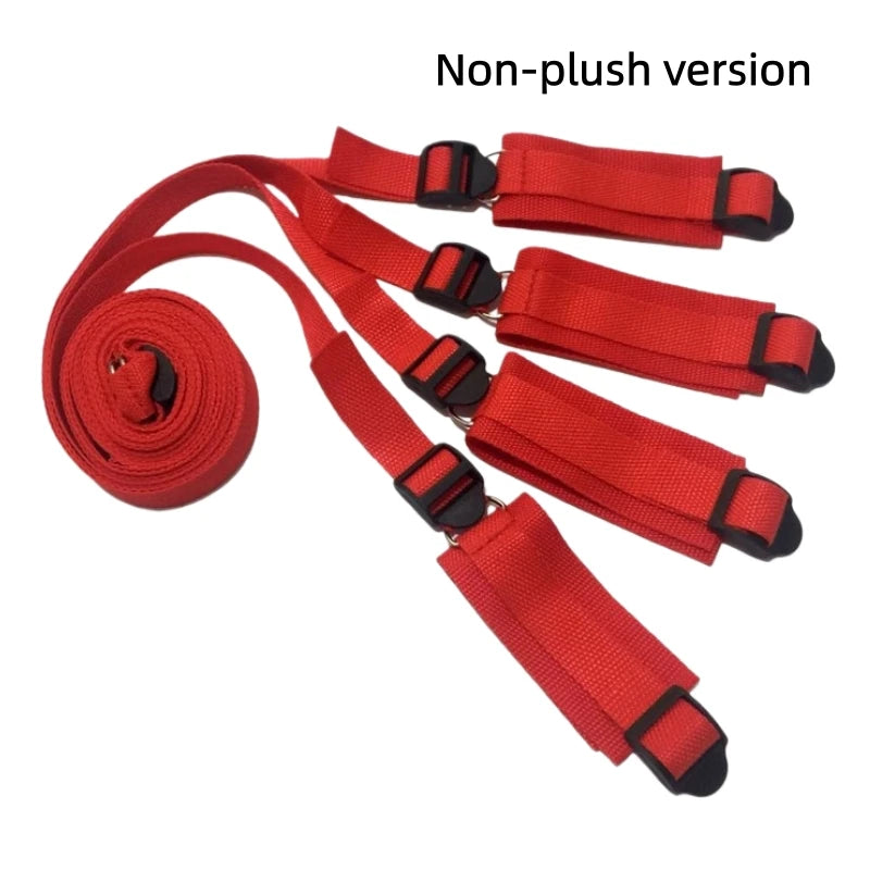 Adjustable Bed Restraint Set, Wrist and Ankle Cuffs, With or Without Plush