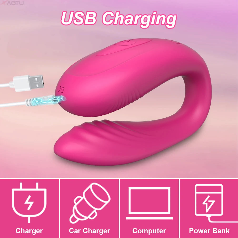 Wearable U-Shaped Couples Vibrator, App Control