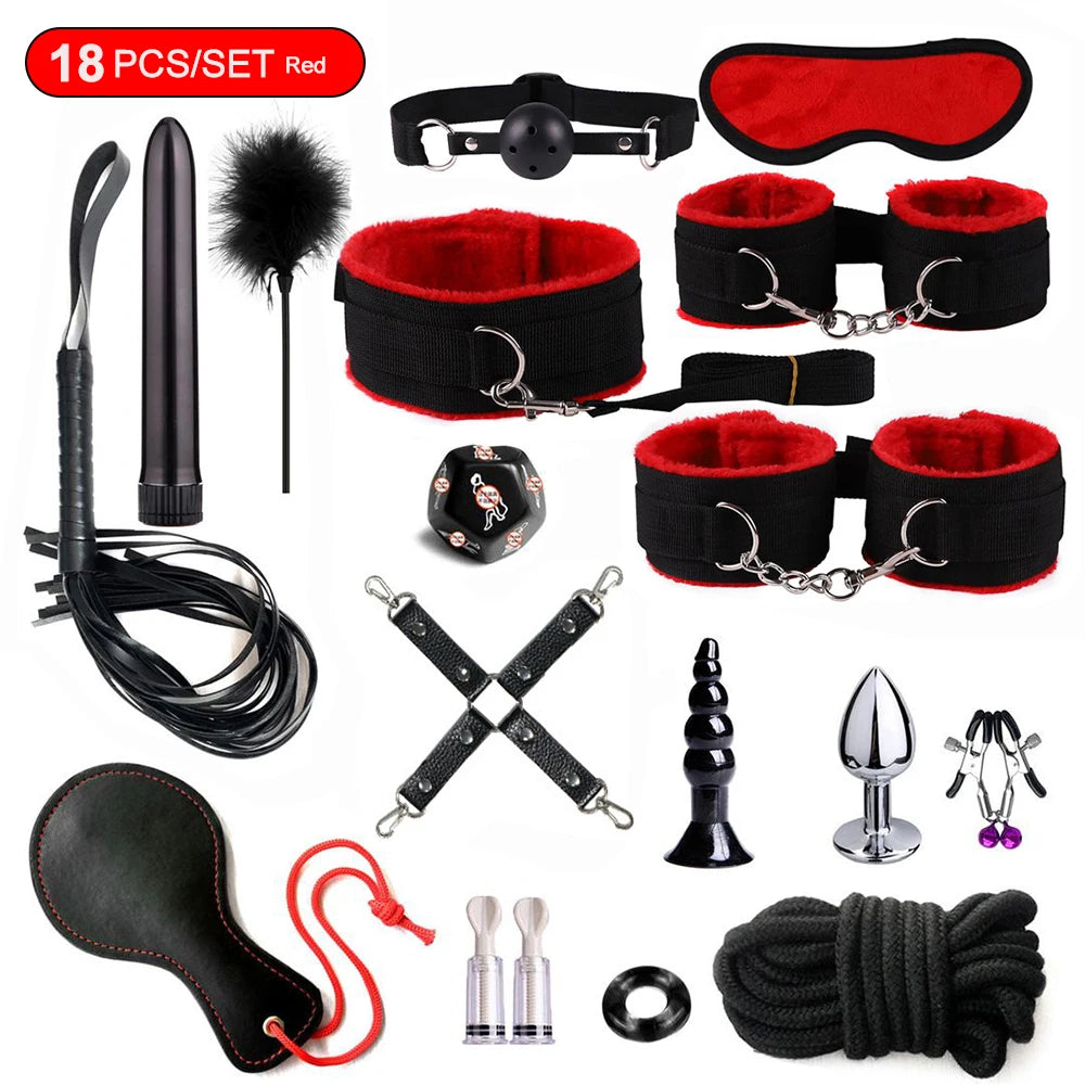 Nylon Bed Bondage Kit, 8, 15 or 18 Piece, 4 Colours