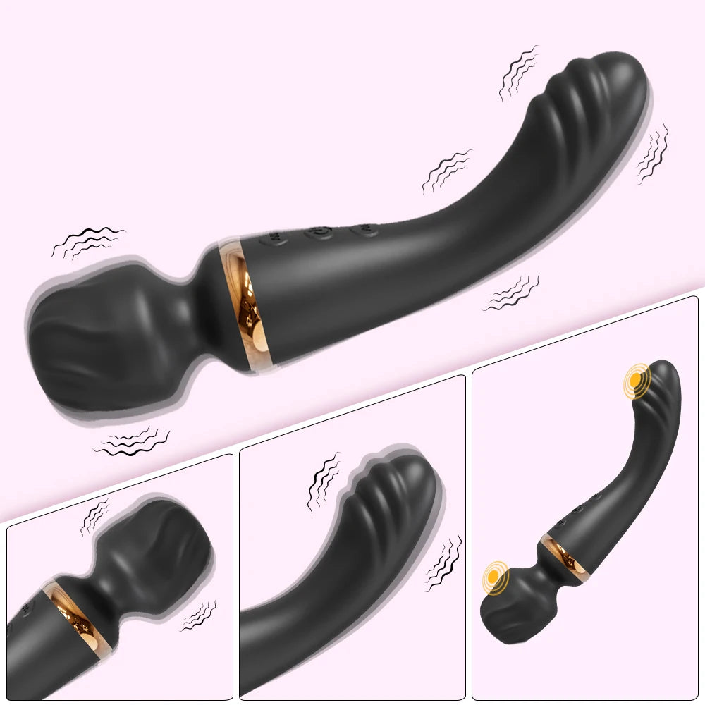 2-in-1 AV Wand Vibrator, Silicone, 3 Colours