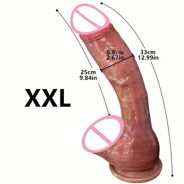 Oversized Realistic Silicone Dildo with Suction Cup