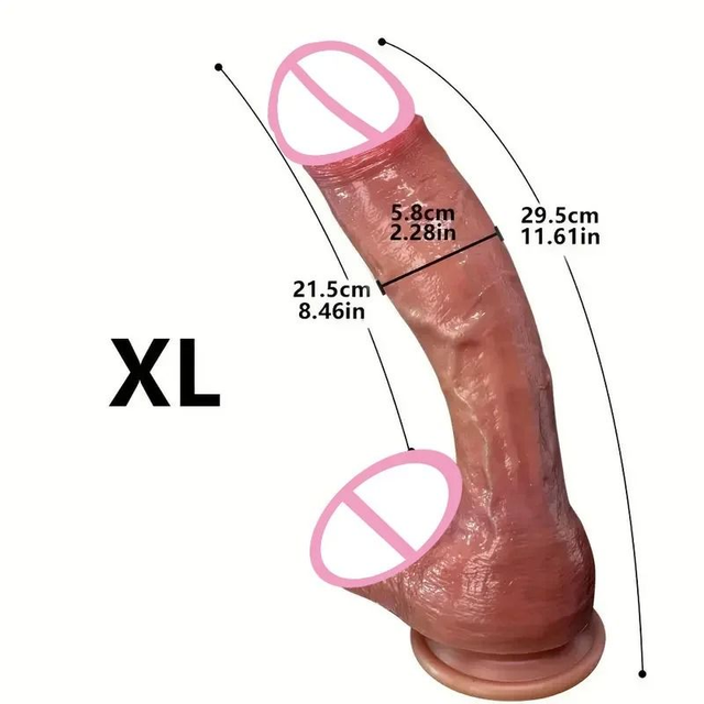 Oversized Realistic Silicone Dildo with Suction Cup