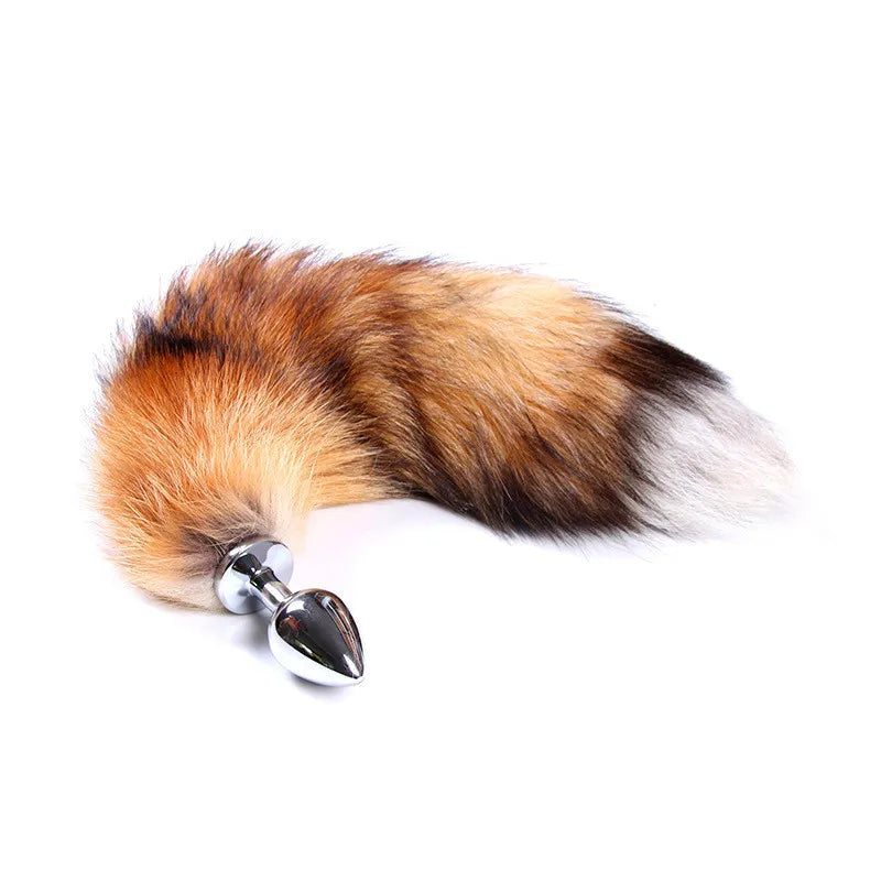 Metal Fox Tail Butt Plug, S M L, 4 Colours