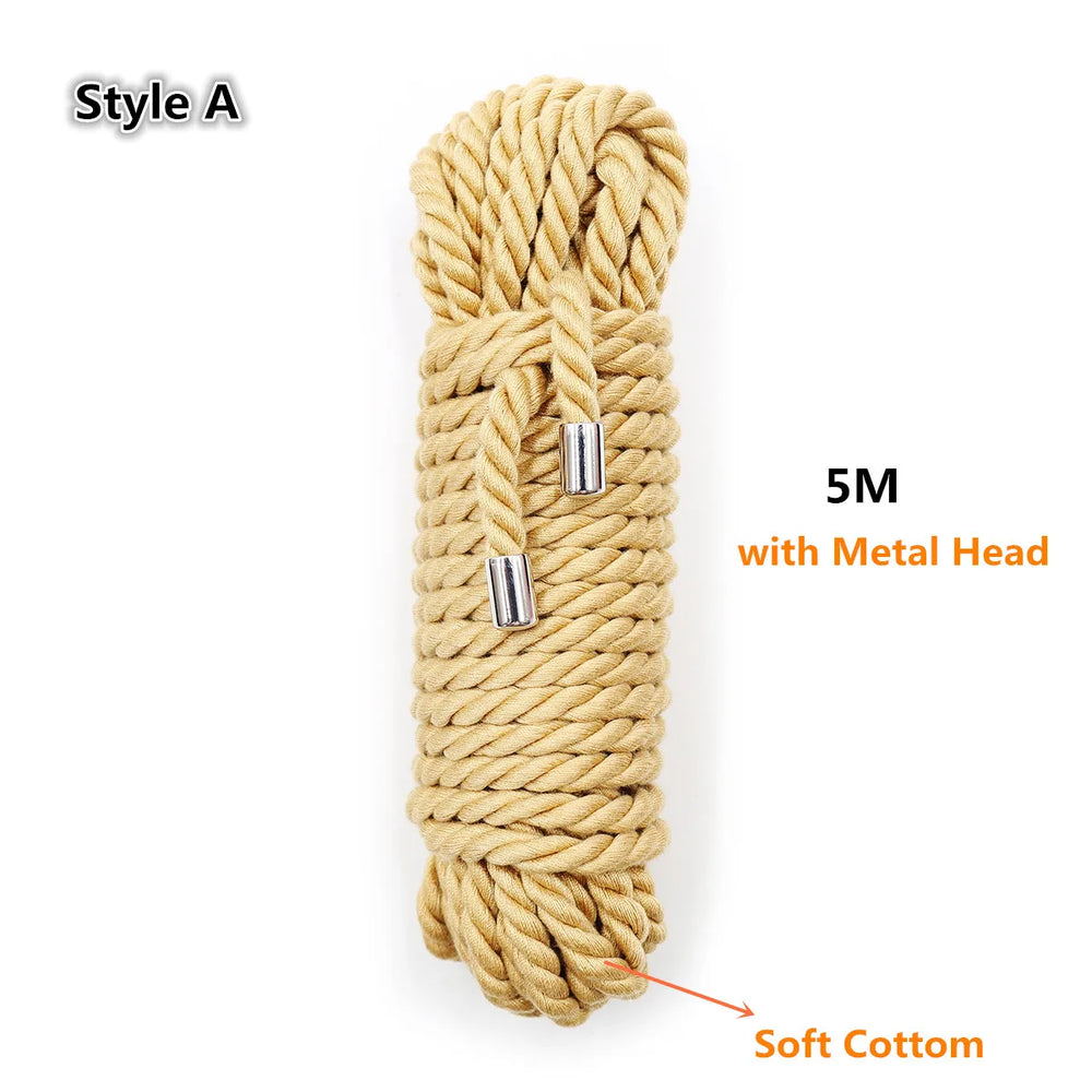 Soft Cotton Bondage Rope, 5m or 10m