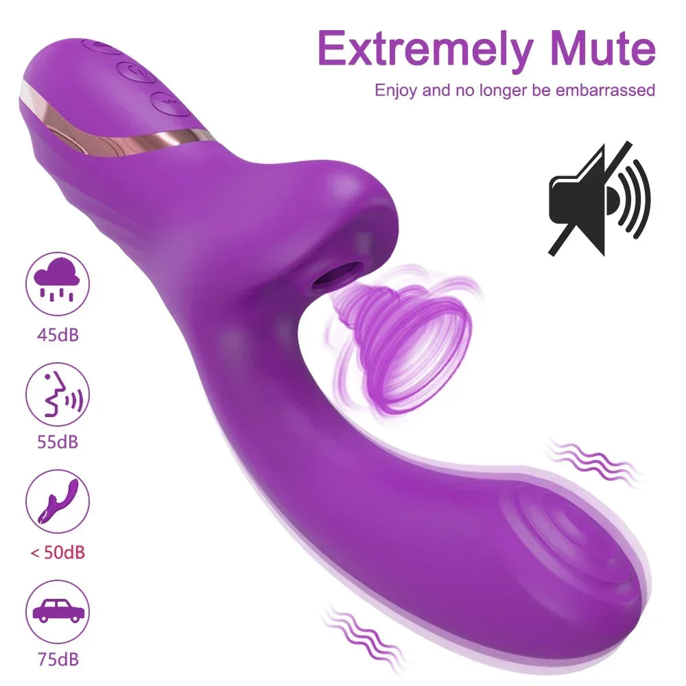 Rabbit Vibrator with Clitoral Suction, 20 Modes